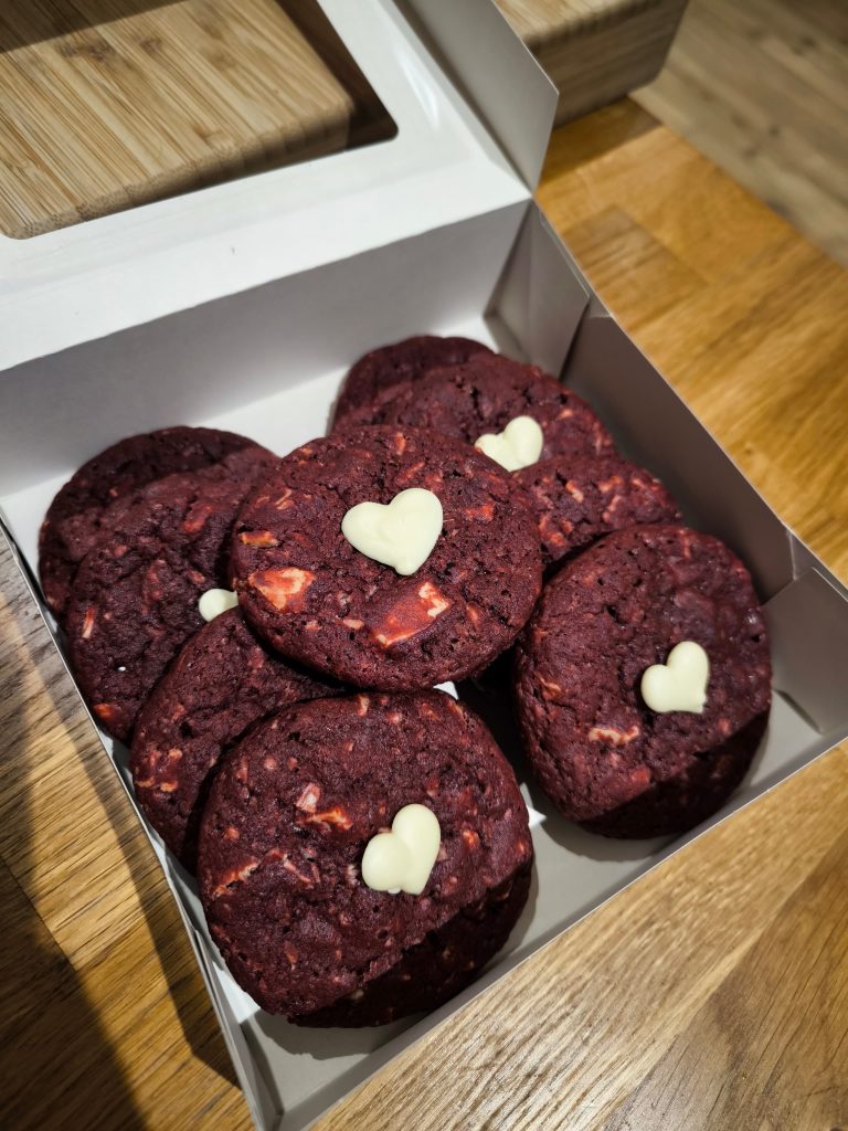 Red velvet Cookies Valentinstag Herz